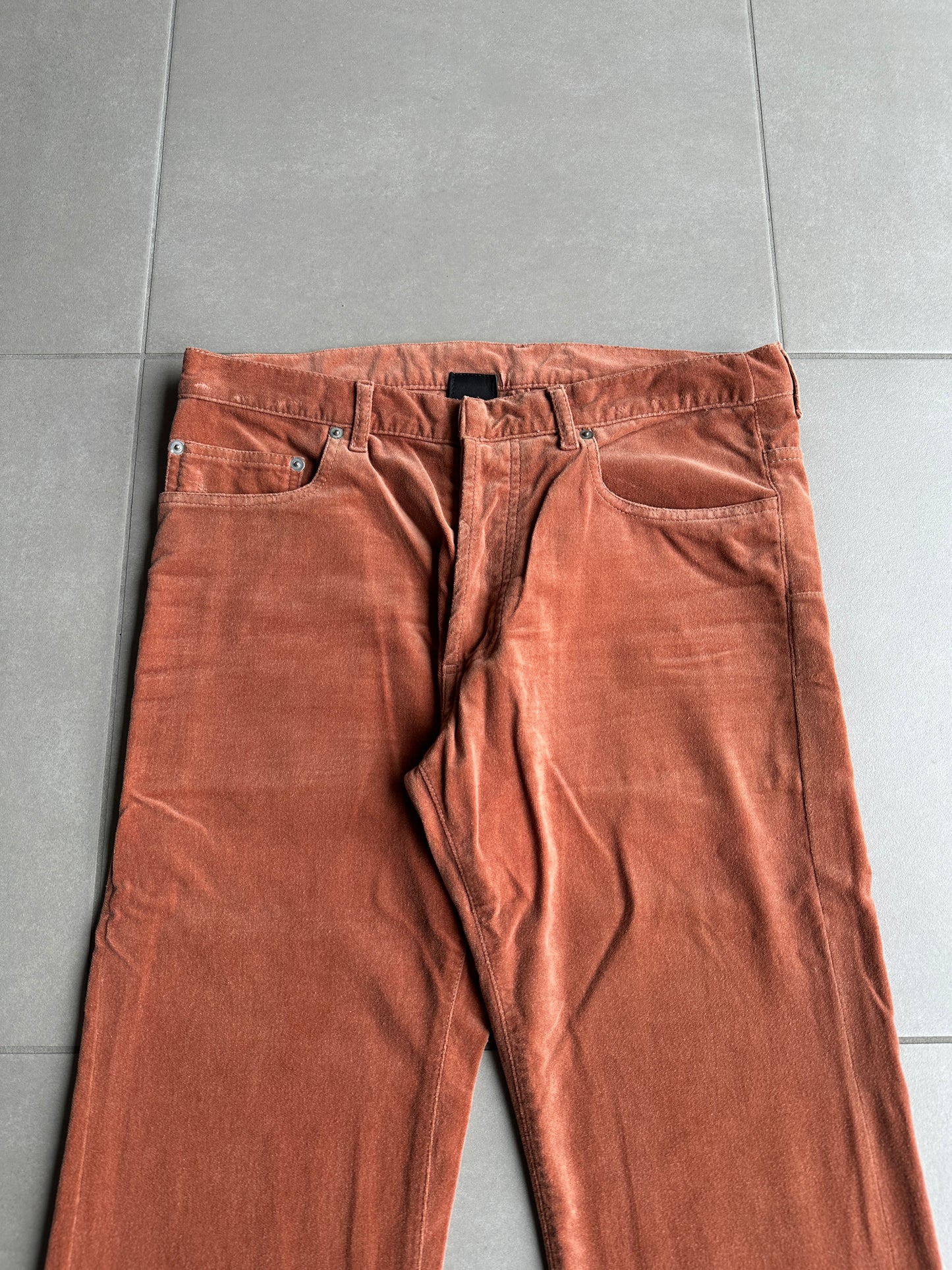 Dior Homme AW05 “In The Morning” velvet bootcut trousers