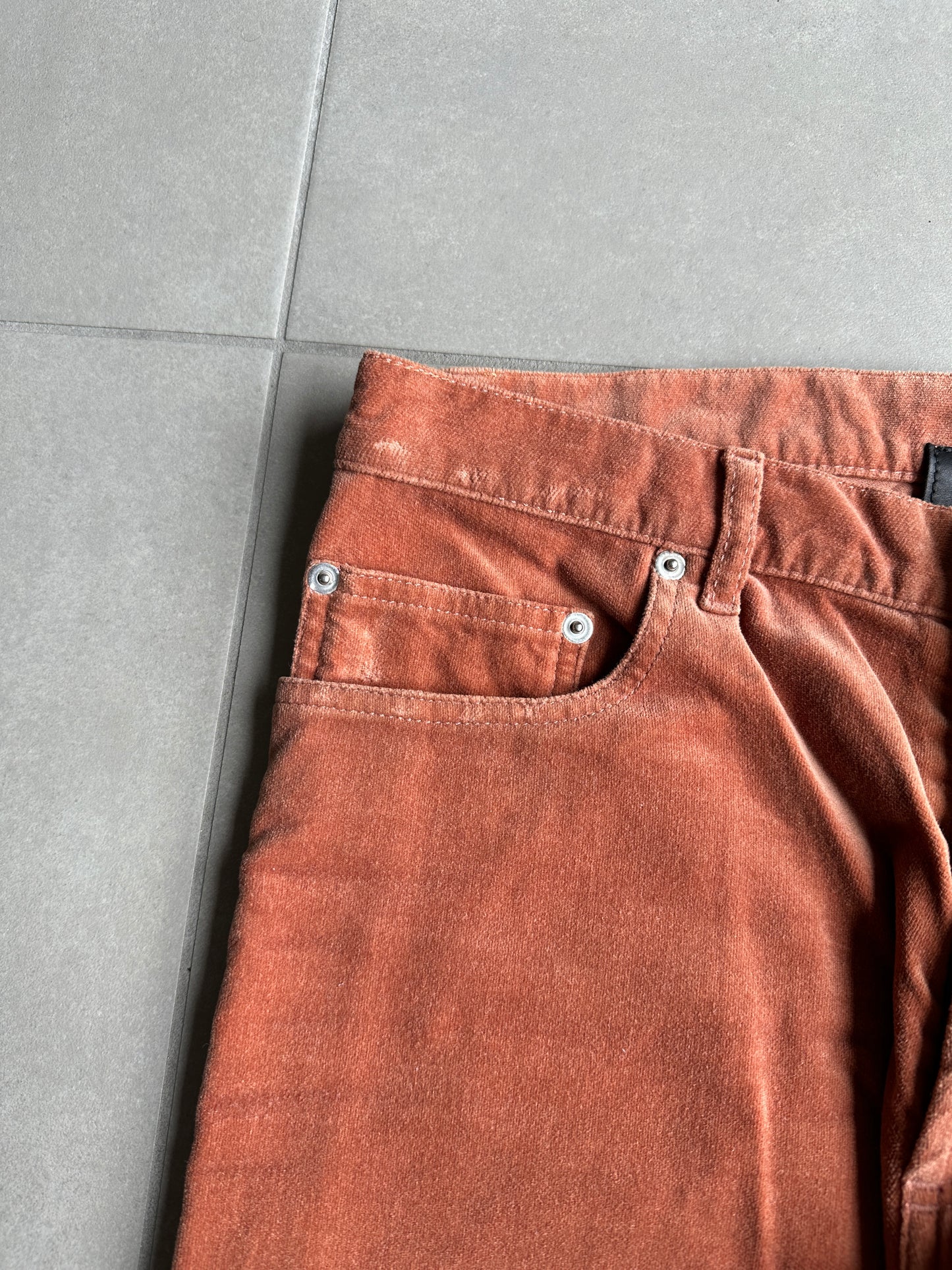 Dior Homme AW05 “In The Morning” velvet bootcut trousers
