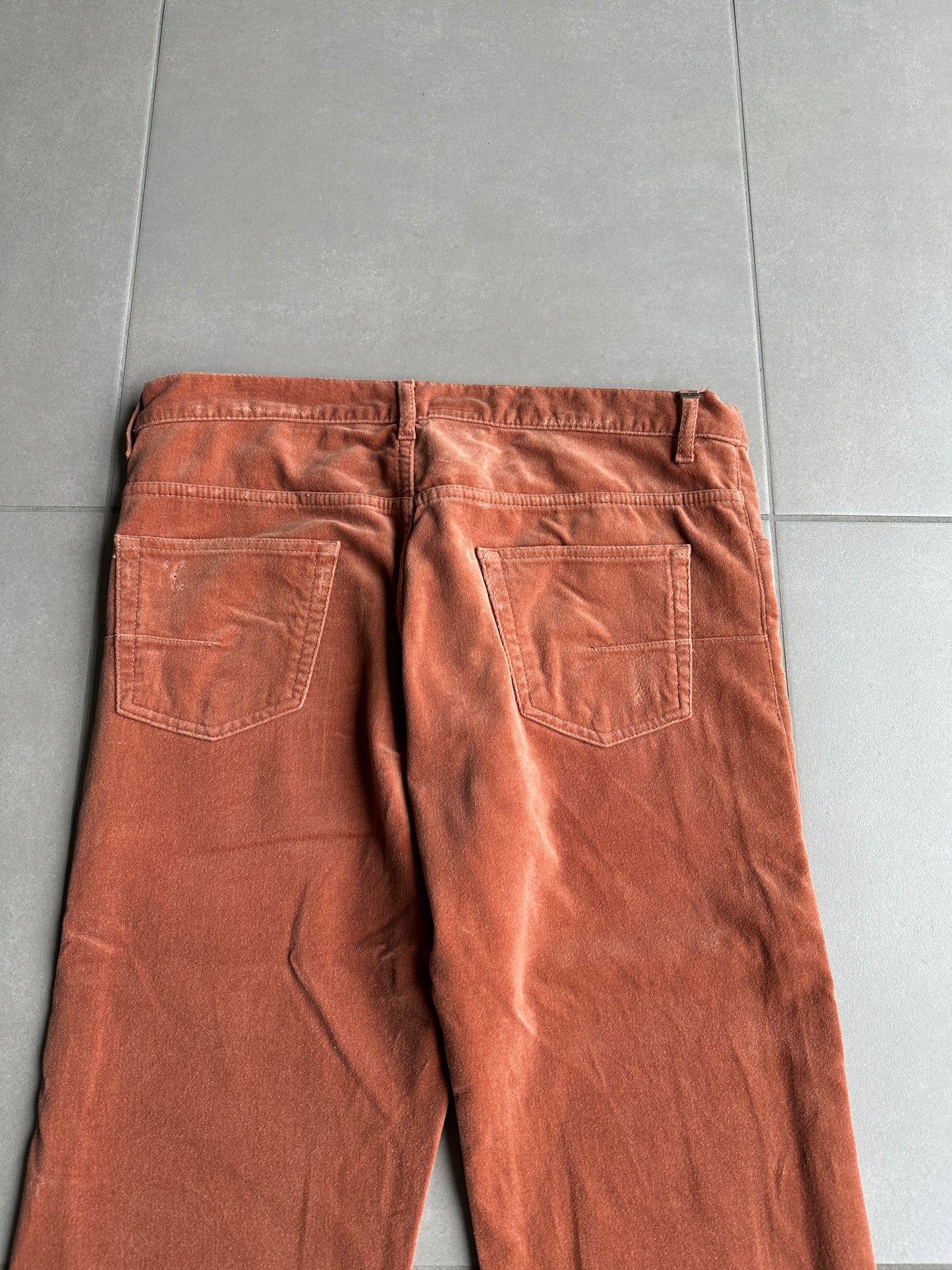 Dior Homme AW05 “In The Morning” velvet bootcut trousers
