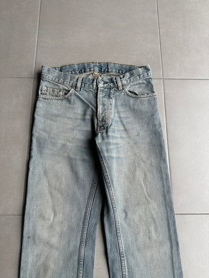 Helmut Lang vintage classic cut stained denim