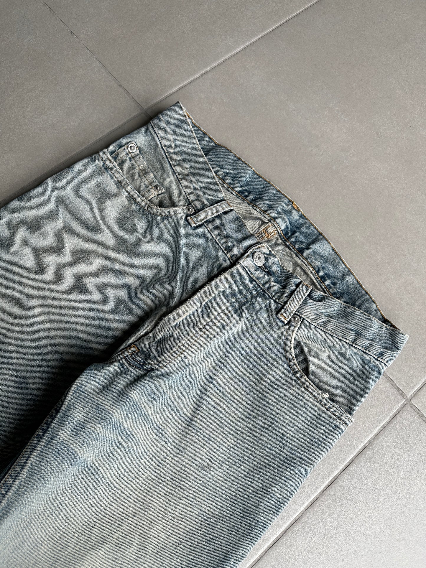 Helmut Lang vintage classic cut stained denim
