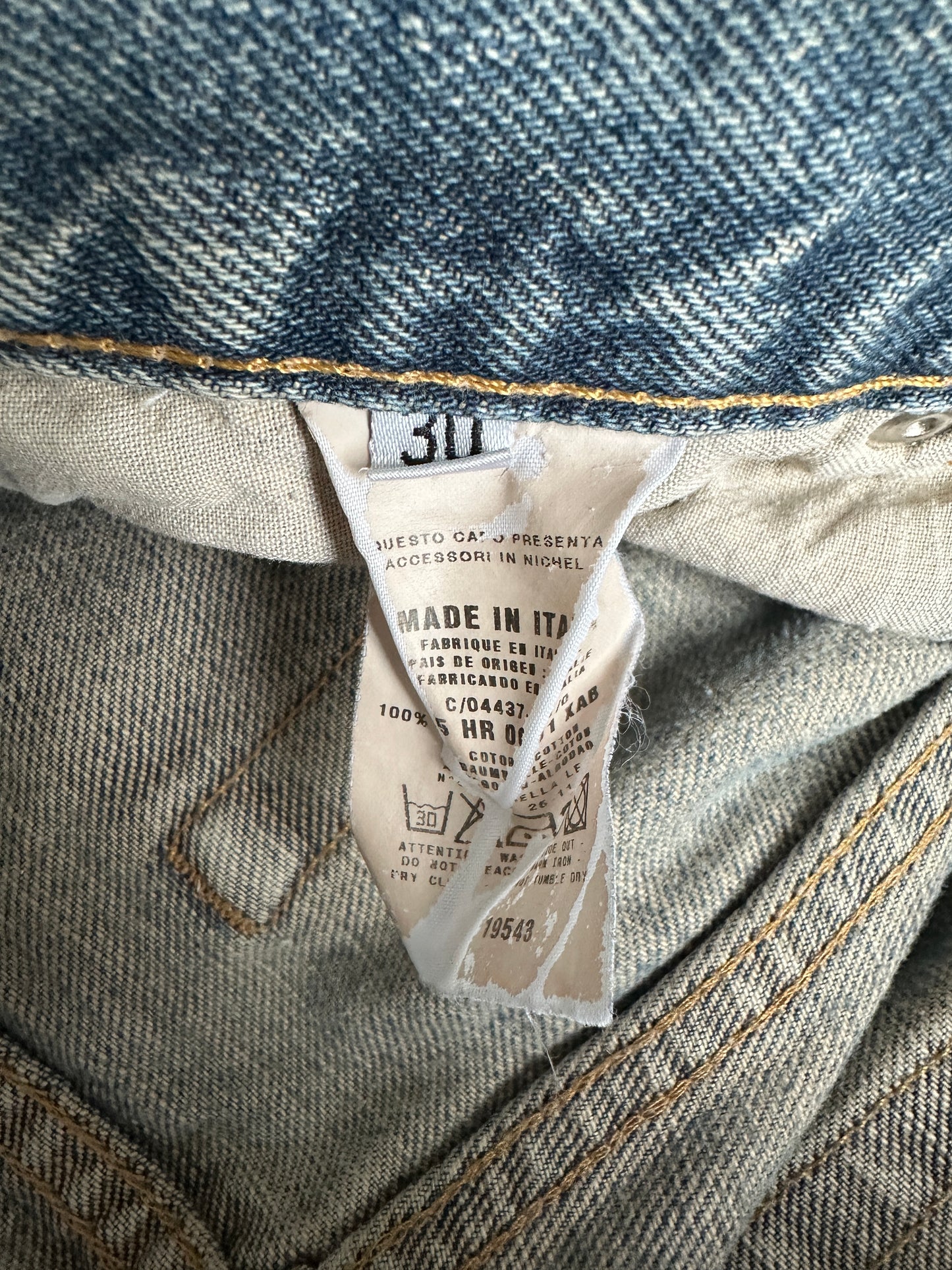 Helmut Lang vintage classic cut stained denim