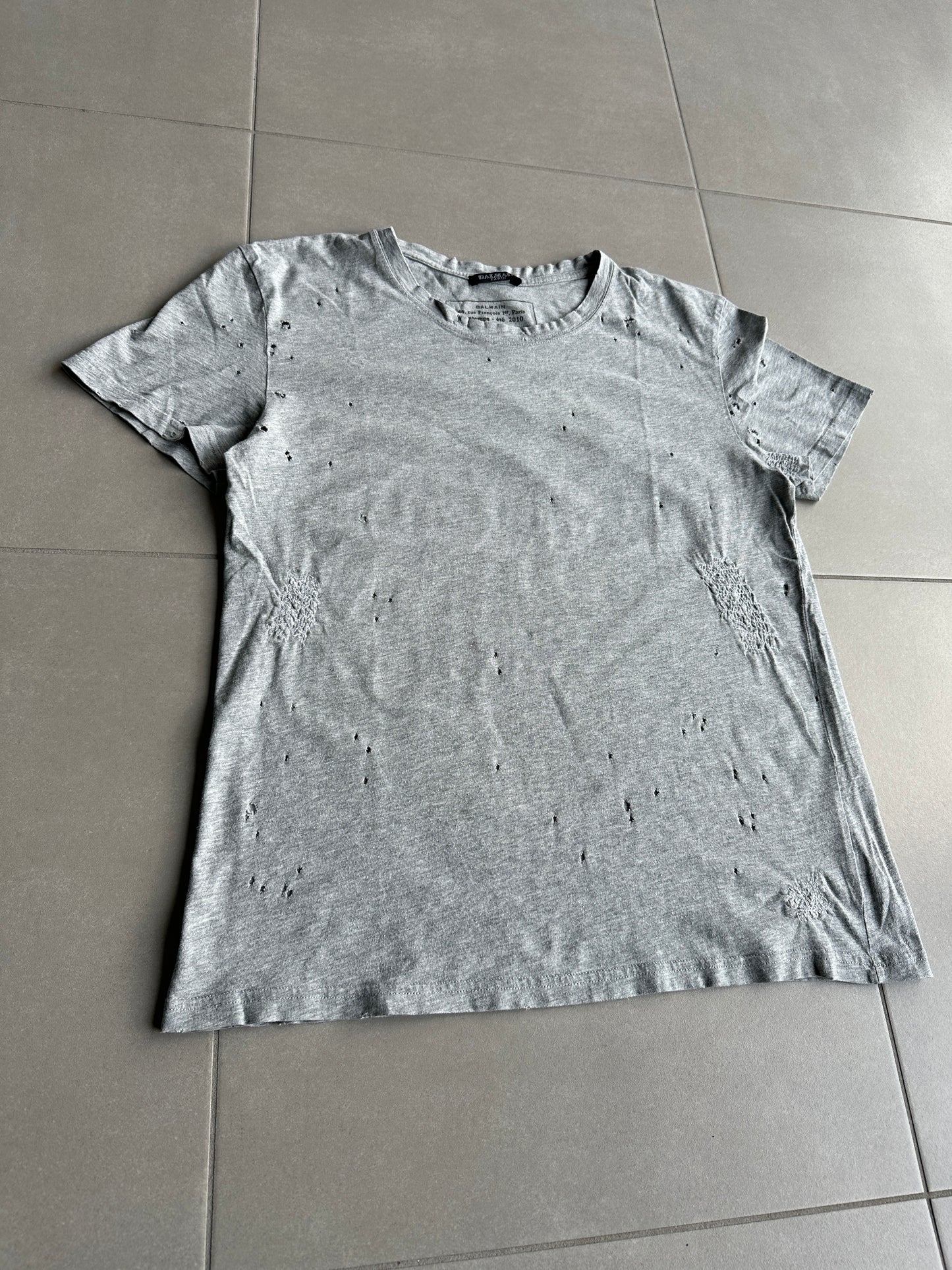 Balmain Homme SS10 Shotgun distressed T-shirt