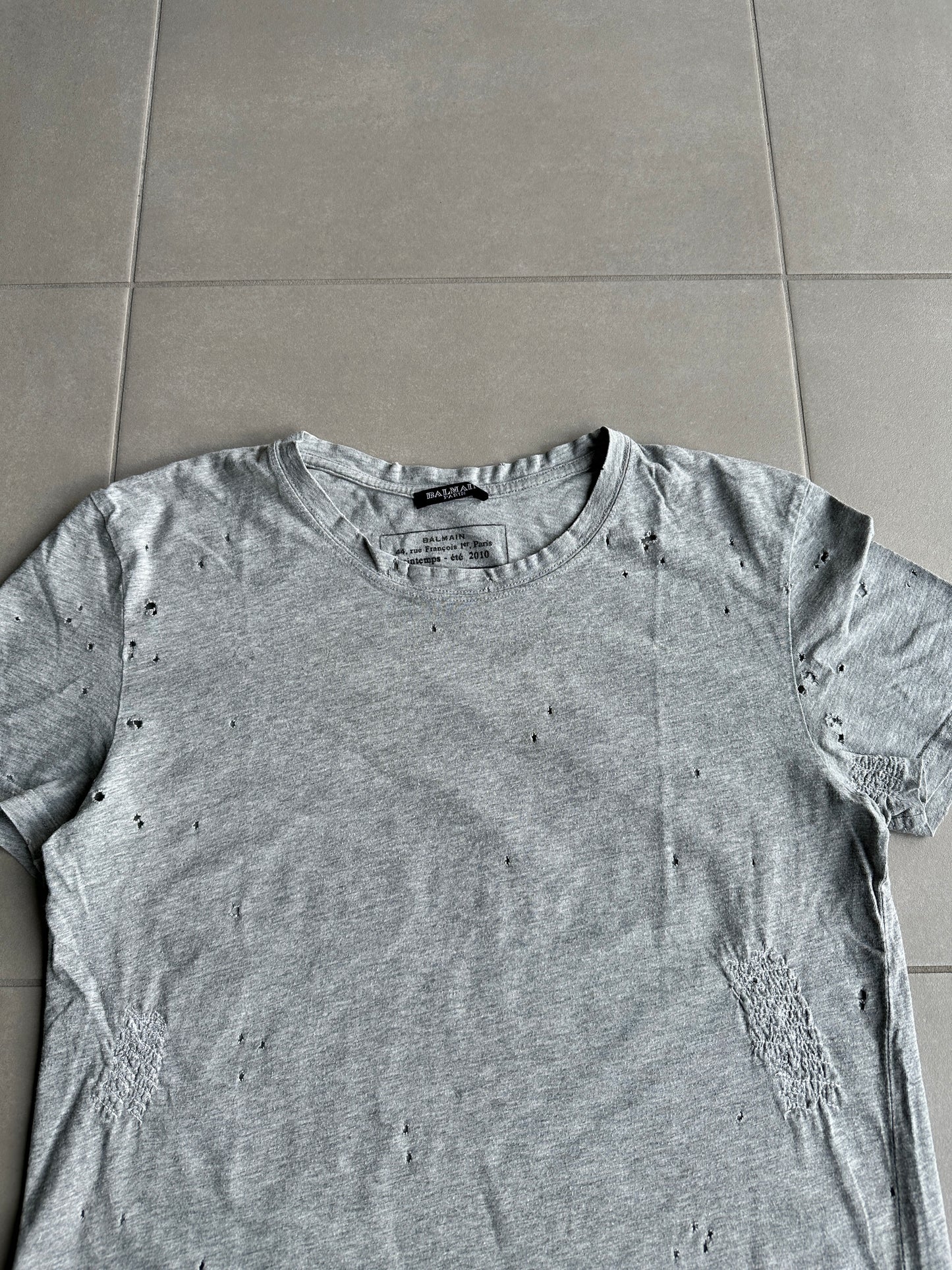 Balmain Homme SS10 Shotgun distressed T-shirt