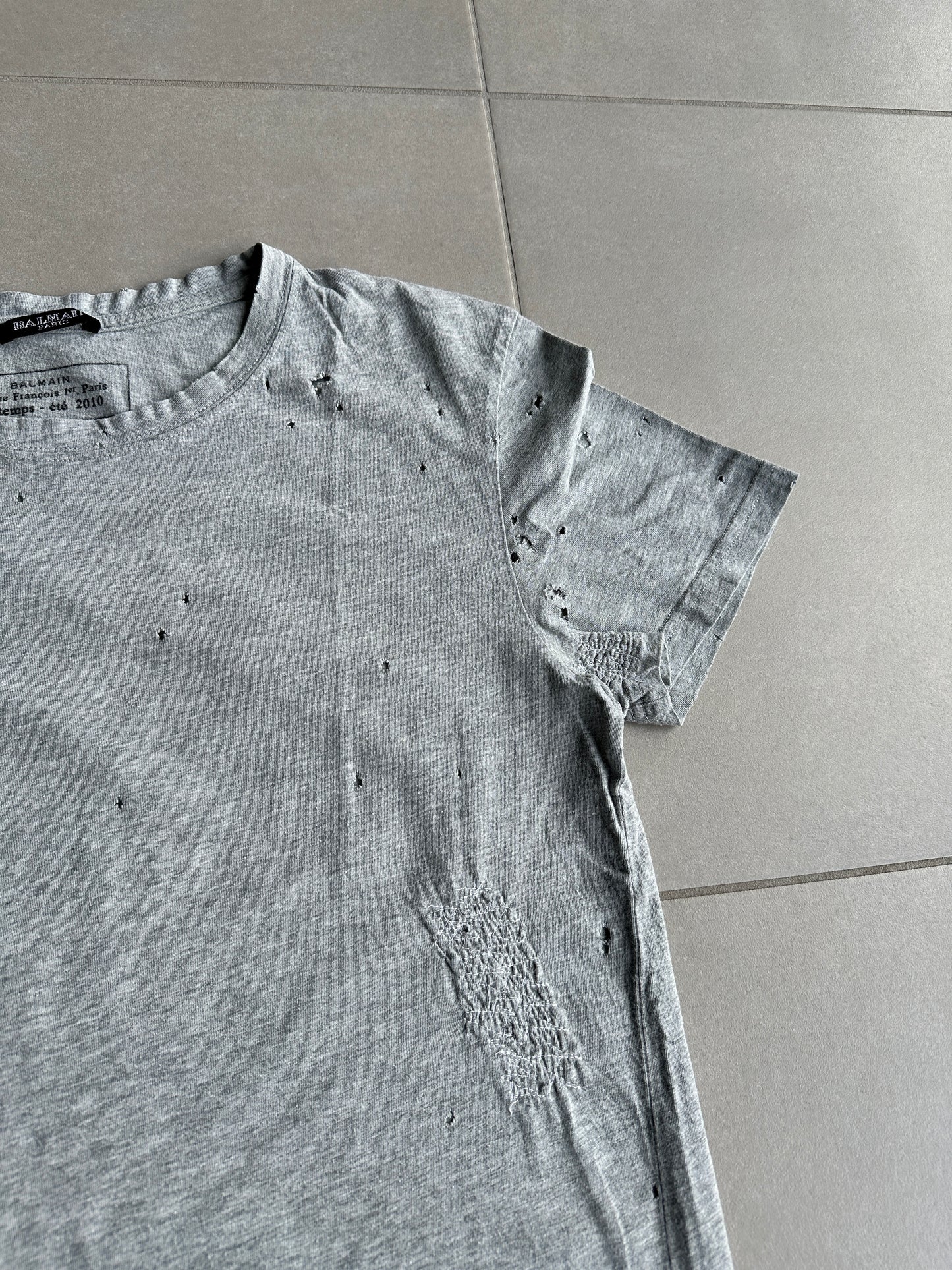 Balmain Homme SS10 Shotgun distressed T-shirt