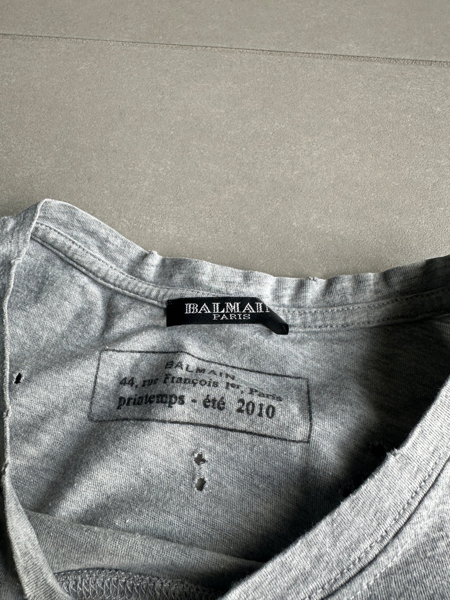 Balmain Homme SS10 Shotgun distressed T-shirt