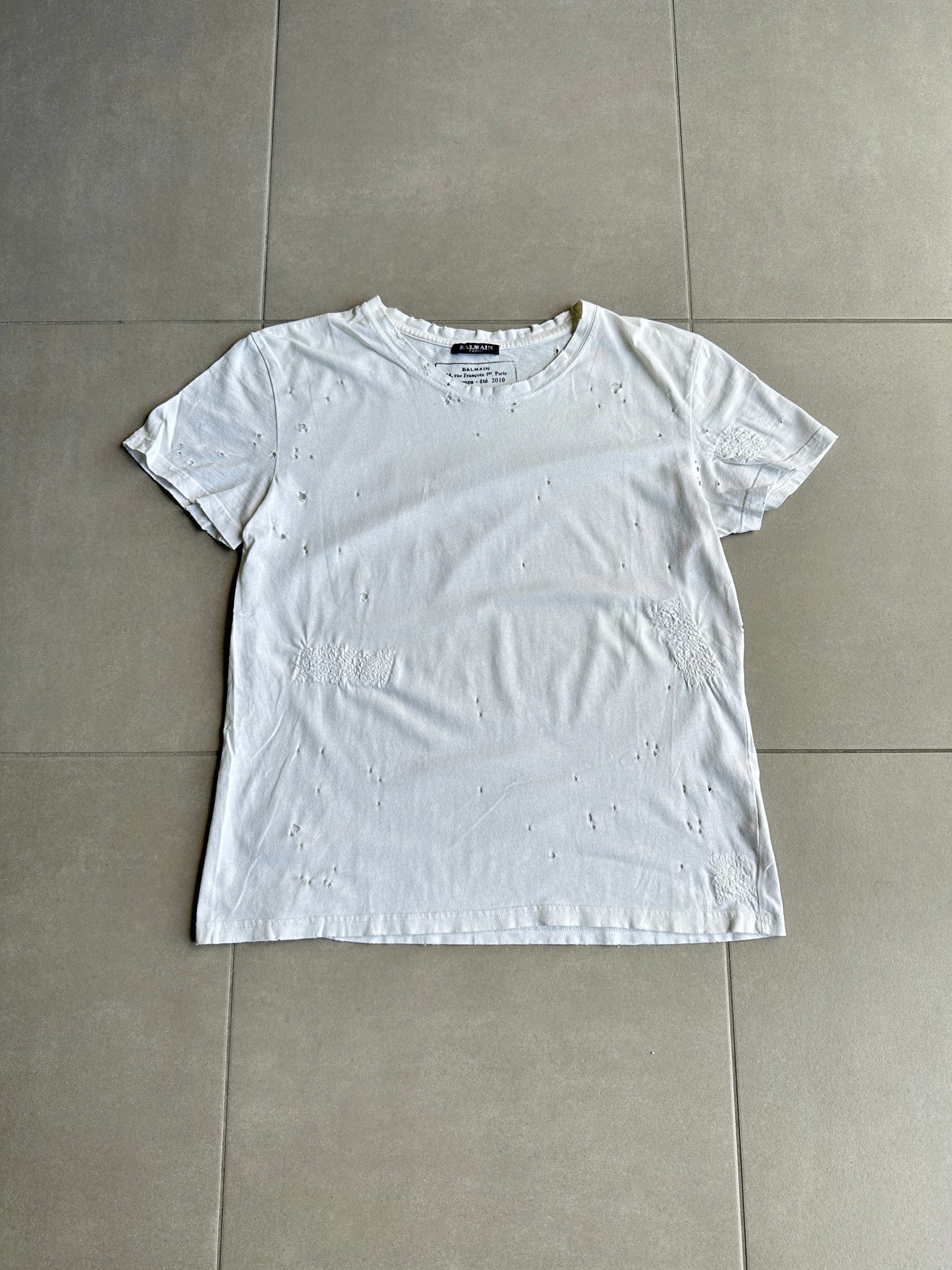 Balmain Homme SS10 Shotgun distressed T-shirt