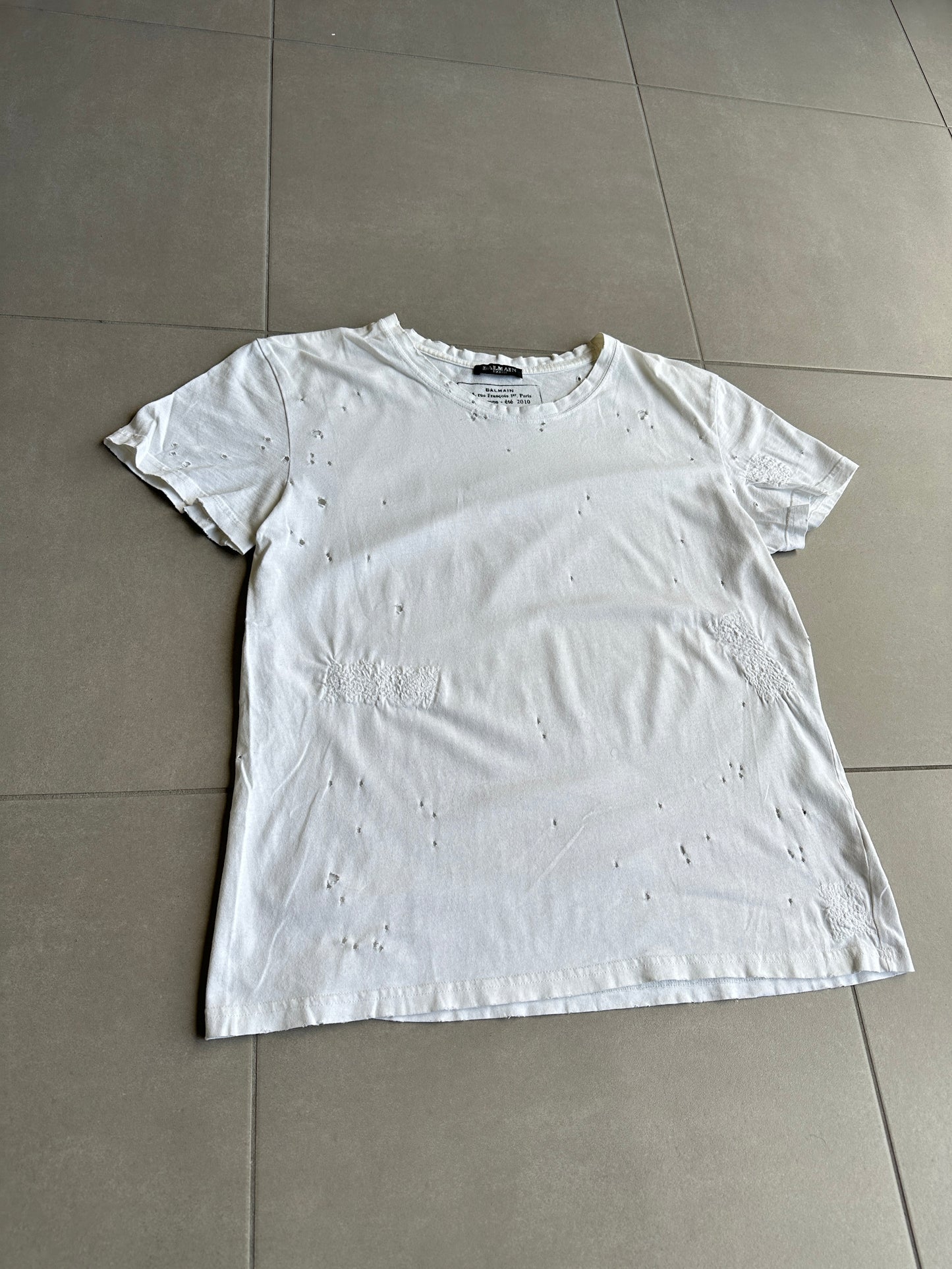 Balmain Homme SS10 Shotgun distressed T-shirt