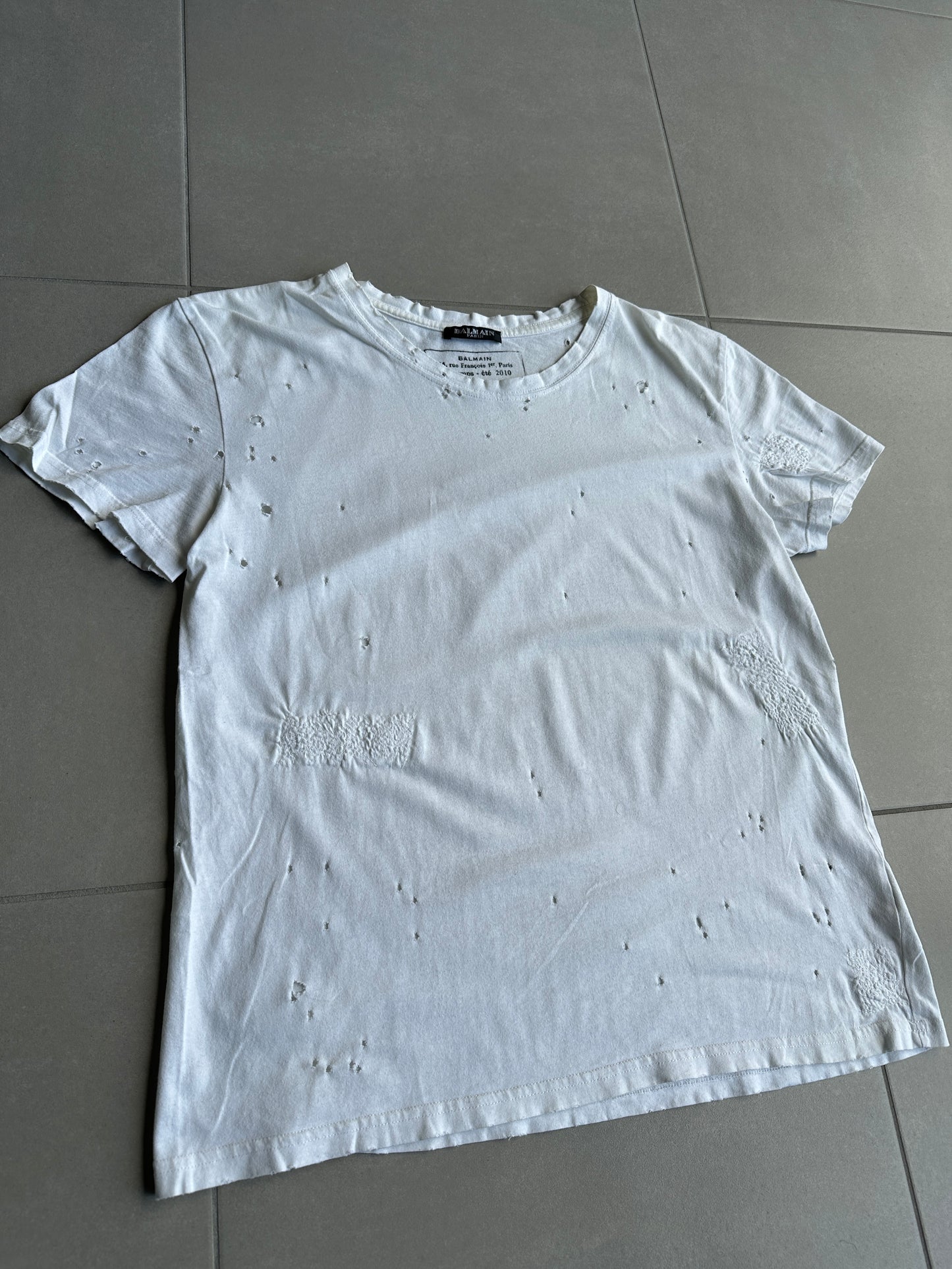 Balmain Homme SS10 Shotgun distressed T-shirt