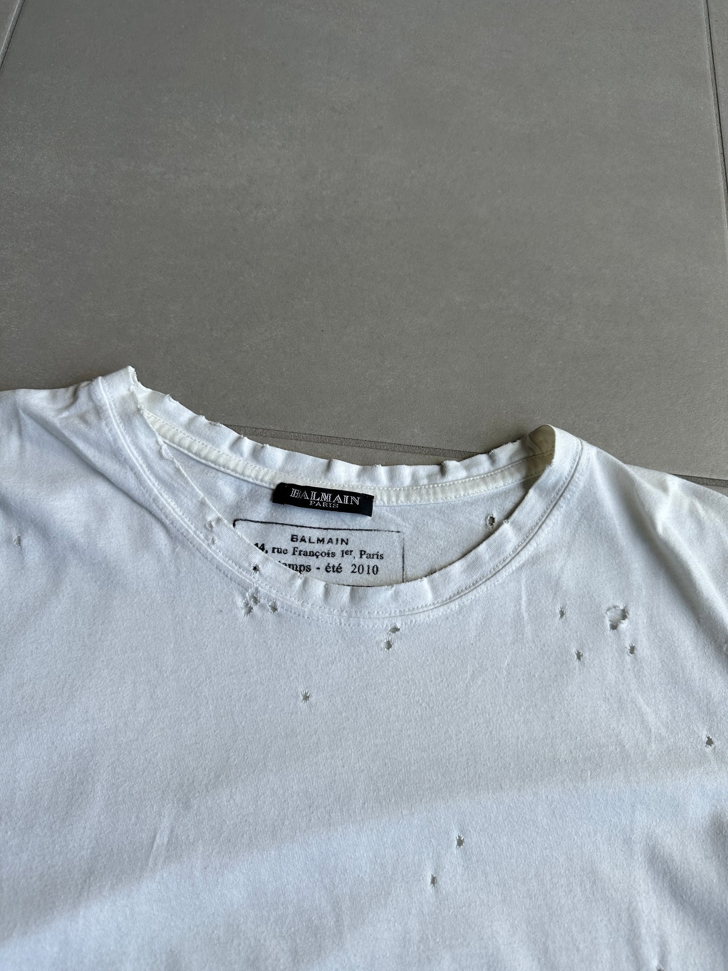 Balmain Homme SS10 Shotgun distressed T-shirt