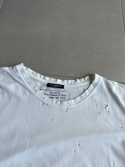 Balmain Homme SS10 Shotgun distressed T-shirt
