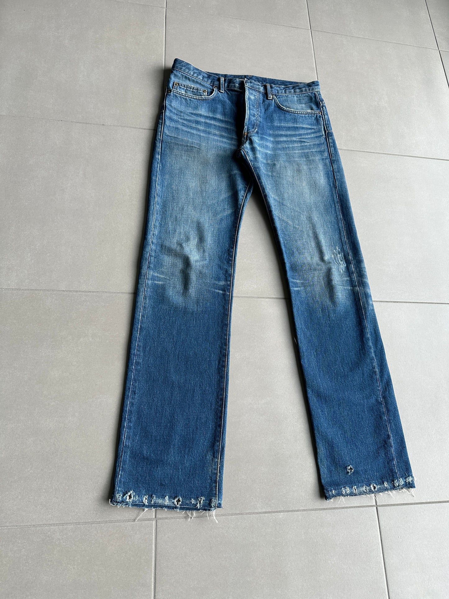 Dior Homme AW06 washed blue clawmark jeans