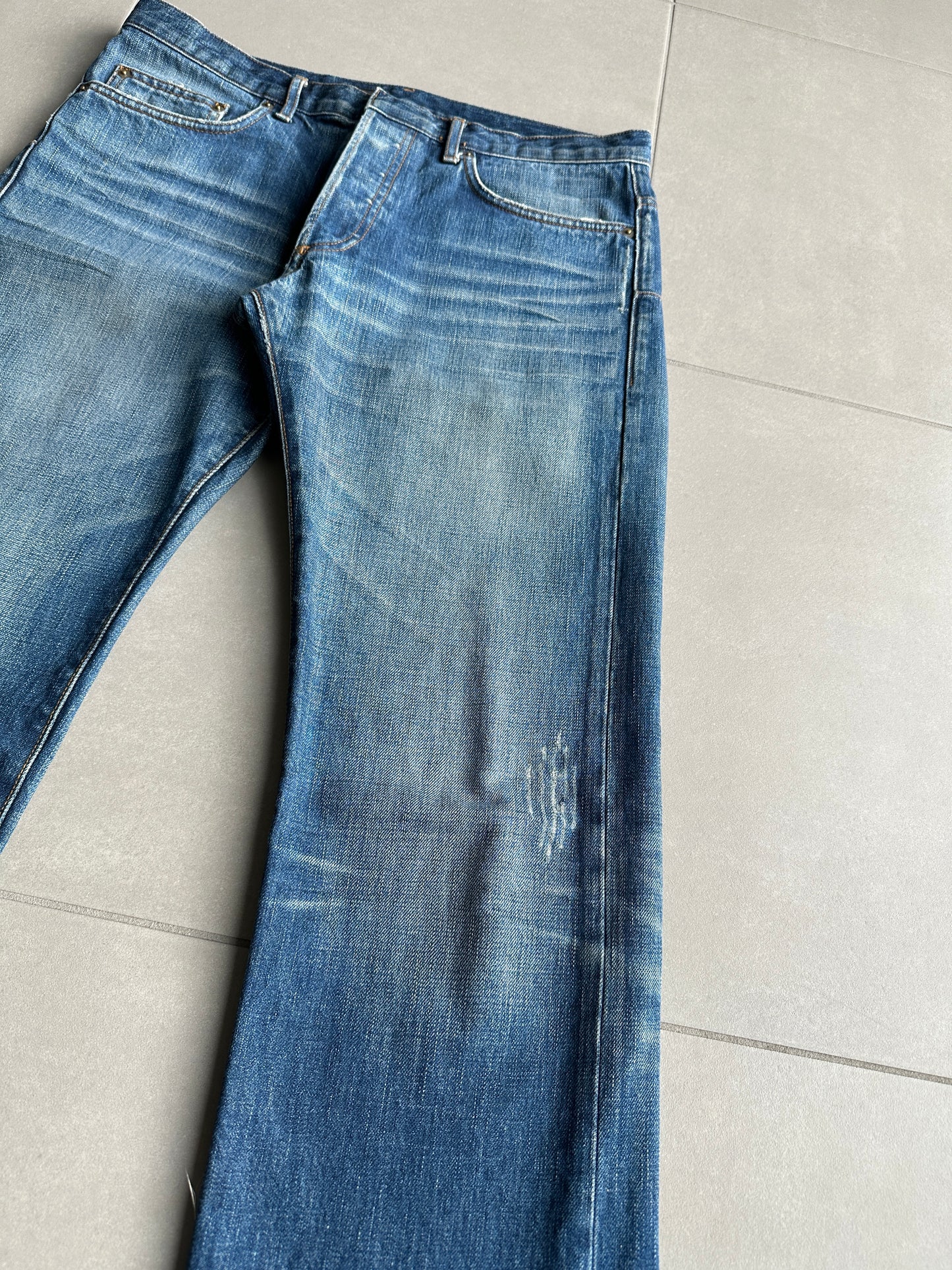 Dior Homme AW06 washed blue clawmark jeans