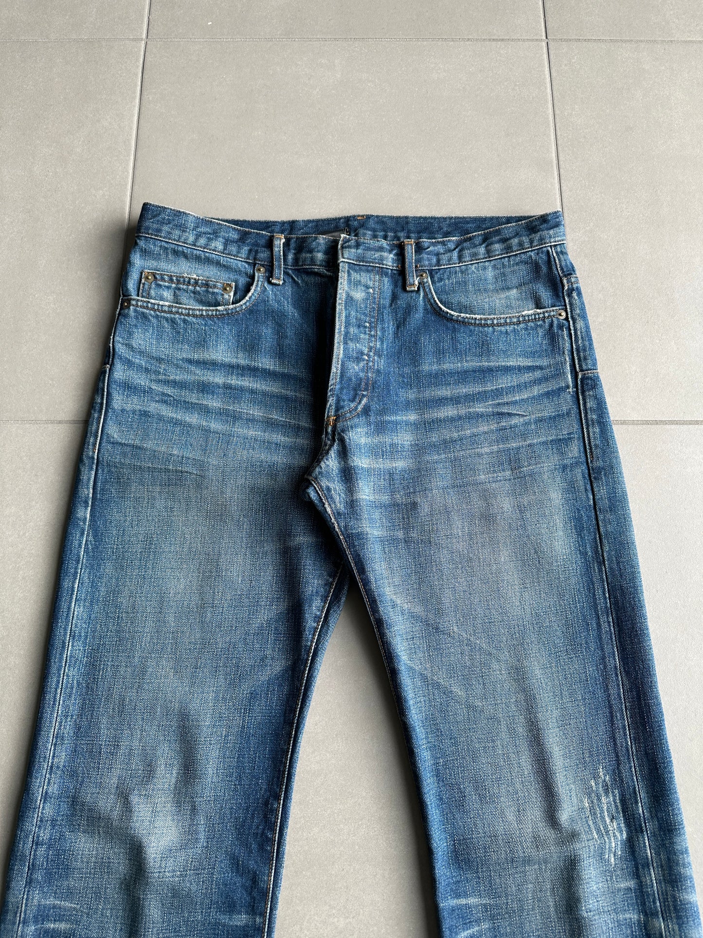 Dior Homme AW06 washed blue clawmark jeans