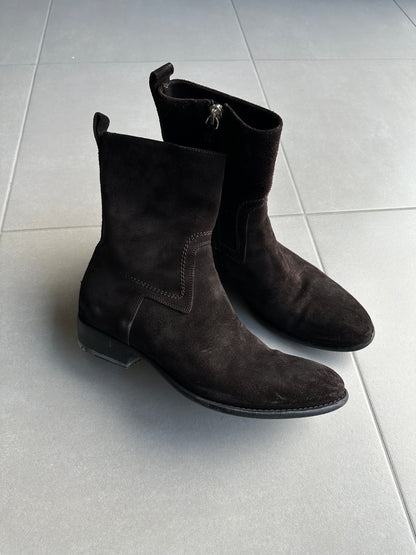 Dior Homme AW07 “Navigate” Cuban heel suede western boots