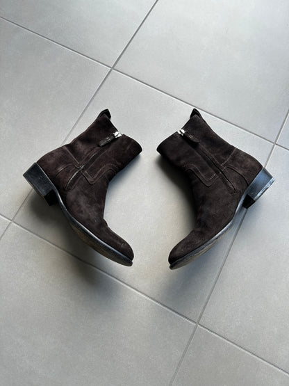 Dior Homme AW07 “Navigate” Cuban heel suede western boots
