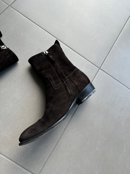 Dior Homme AW07 “Navigate” Cuban heel suede western boots