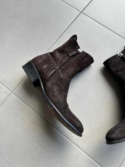 Dior Homme AW07 “Navigate” Cuban heel suede western boots