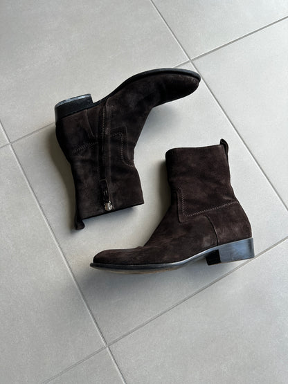 Dior Homme AW07 “Navigate” Cuban heel suede western boots