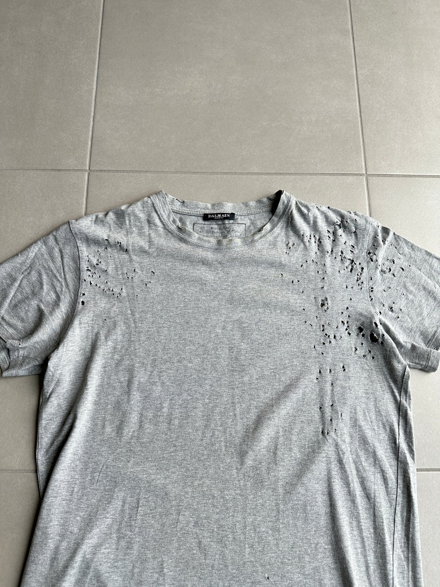 Balmain Homme AW10 Shotgun distressed T-shirt