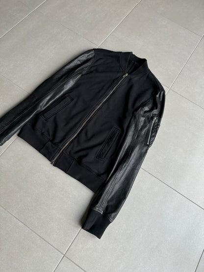 Rick Owens DRKSHDW AW2013 Leather sleeved bomber jacket