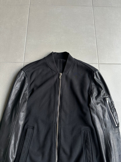 Rick Owens DRKSHDW AW2013 Leather sleeved bomber jacket