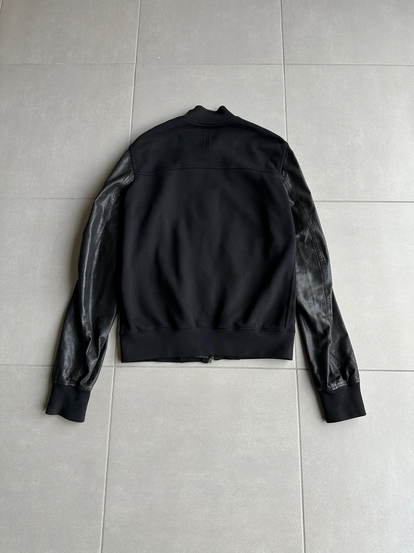 Rick Owens DRKSHDW AW2013 Leather sleeved bomber jacket
