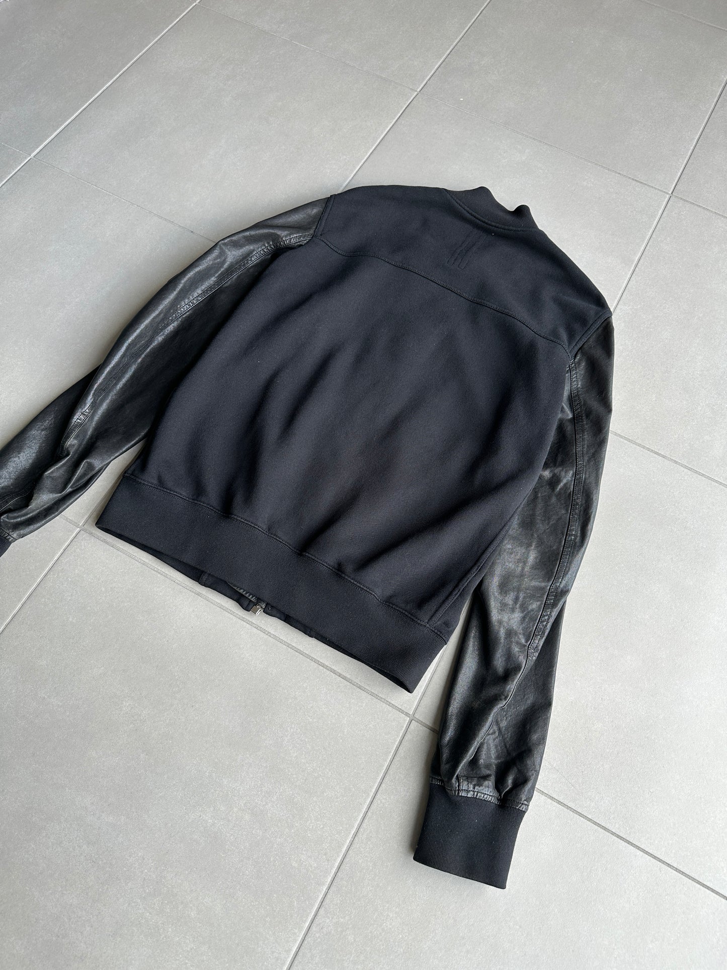 Rick Owens DRKSHDW AW2013 Leather sleeved bomber jacket