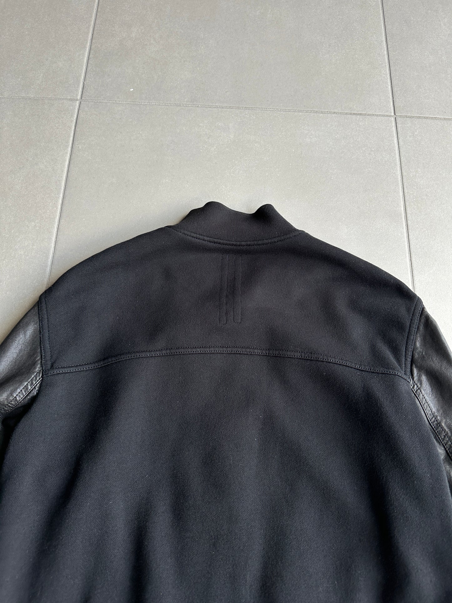 Rick Owens DRKSHDW AW2013 Leather sleeved bomber jacket