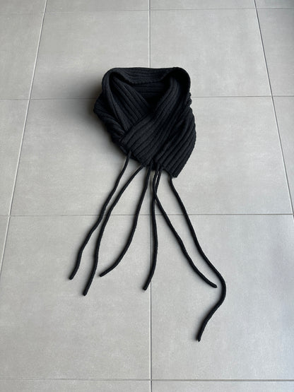 Dior homme AW02 “reflexion” wool tasseled shawl