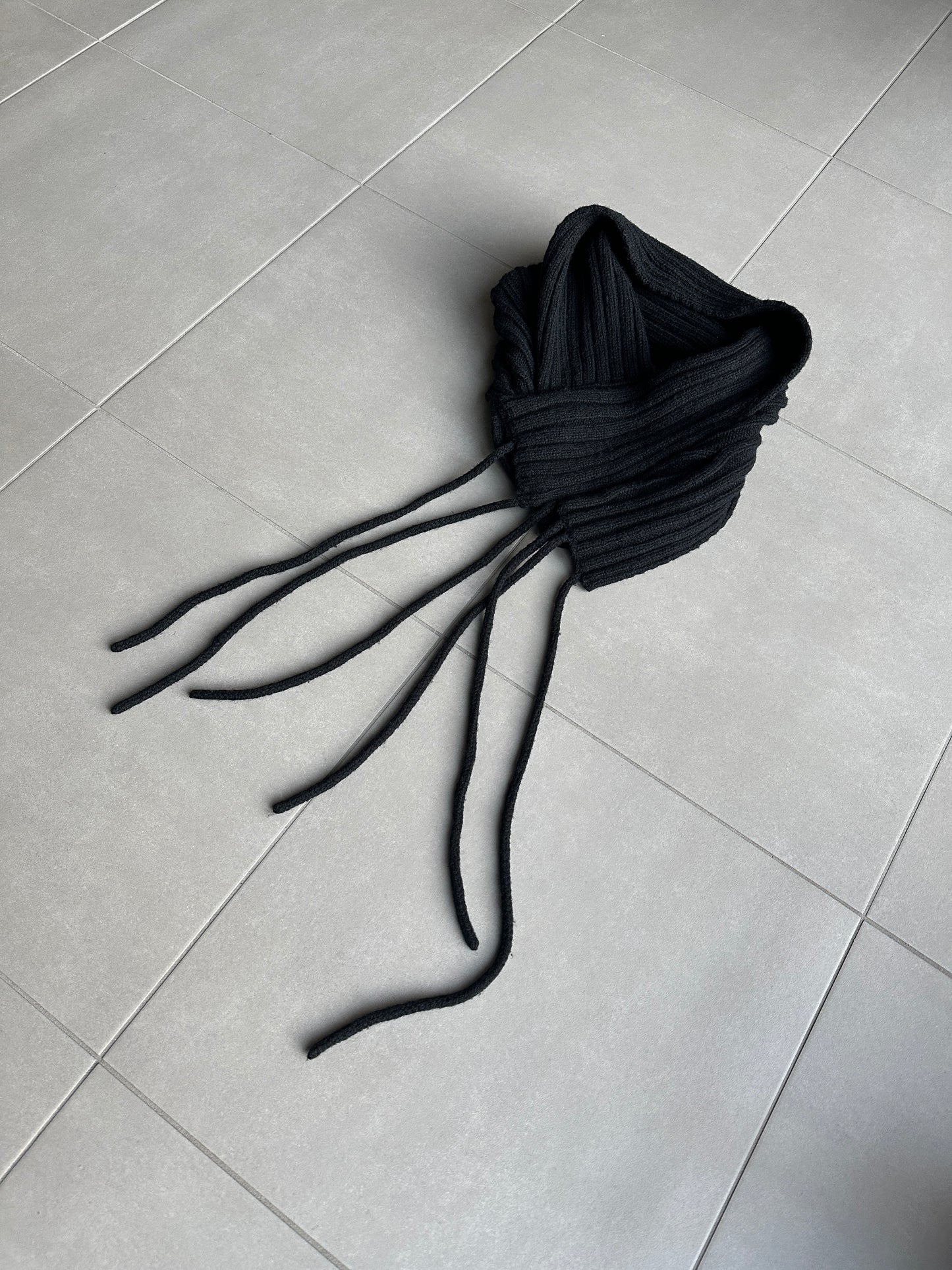 Dior homme AW02 “reflexion” wool tasseled shawl