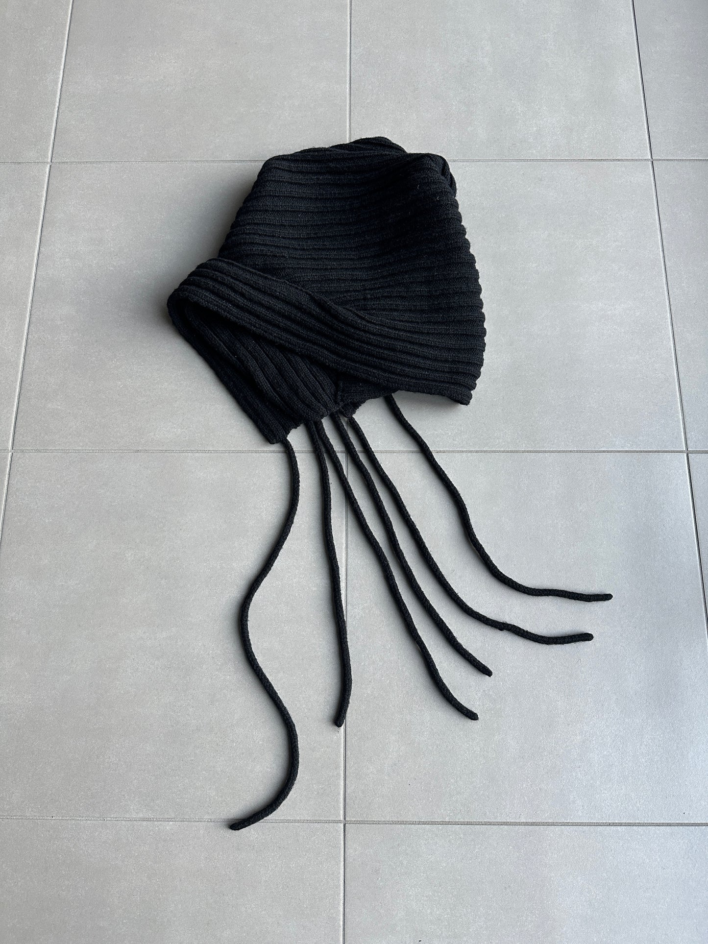 Dior homme AW02 “reflexion” wool tasseled shawl