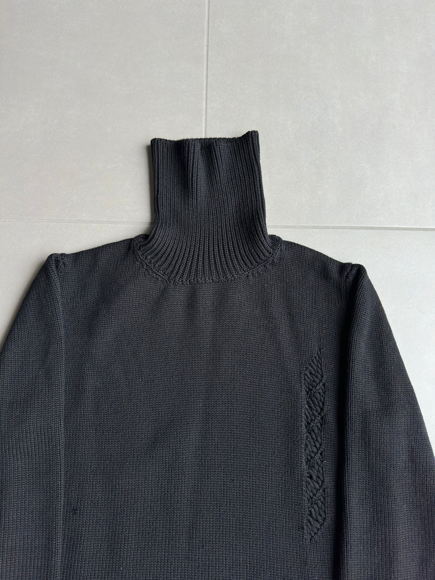 Dior homme AW02 “reflexion” distressed merino wool sweater
