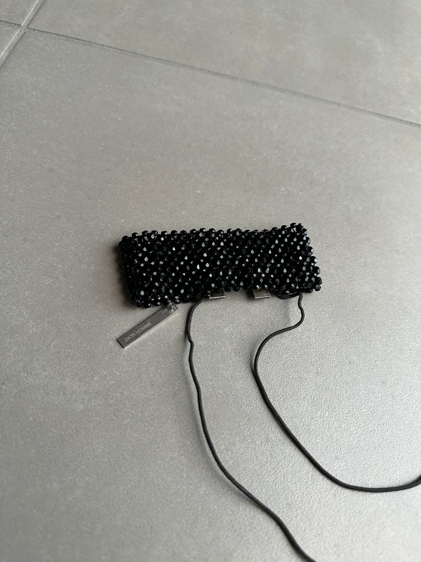 Dior Homme SS04 “Strip” onyx beaded bracelet