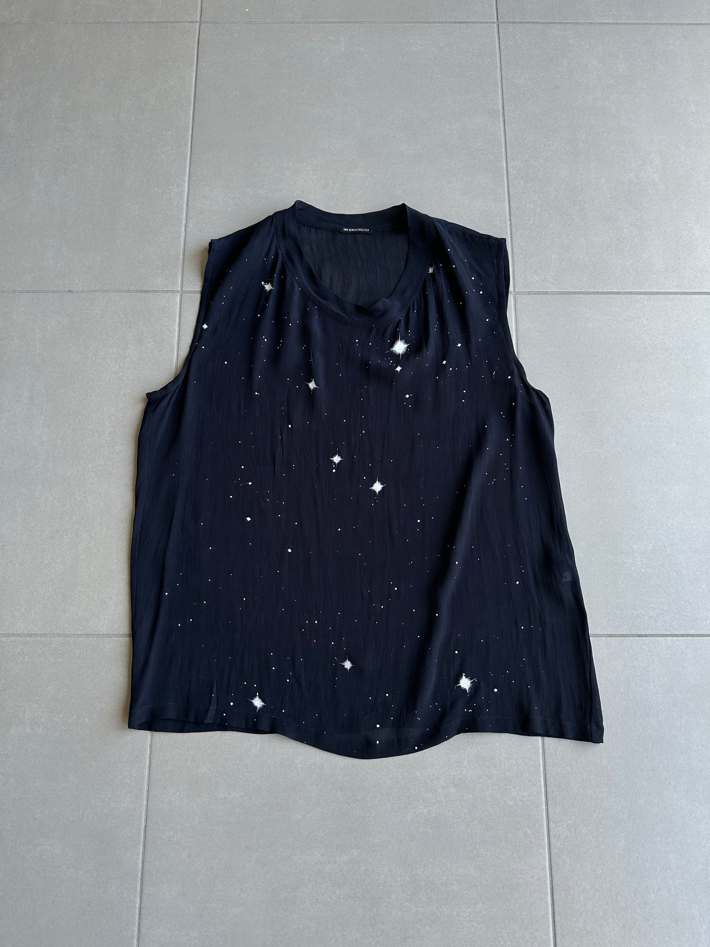 Ann Demeulemeester AW03 sheer star sleeveless shirt