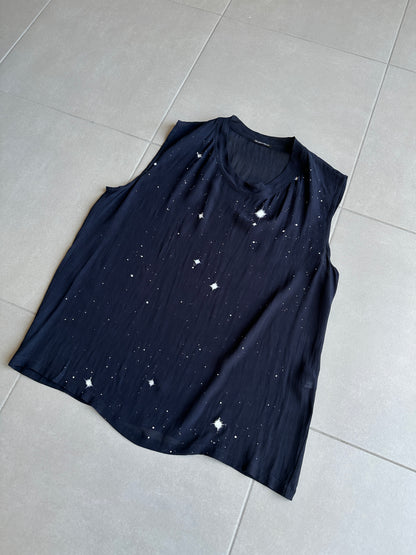 Ann Demeulemeester AW03 sheer star sleeveless shirt