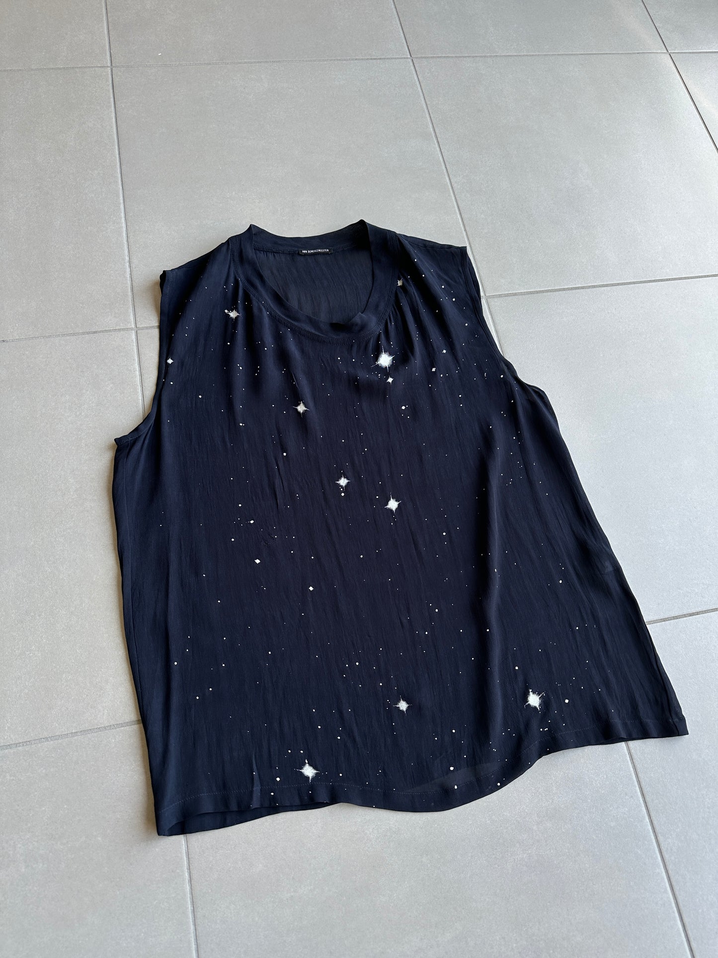 Ann Demeulemeester AW03 sheer star sleeveless shirt