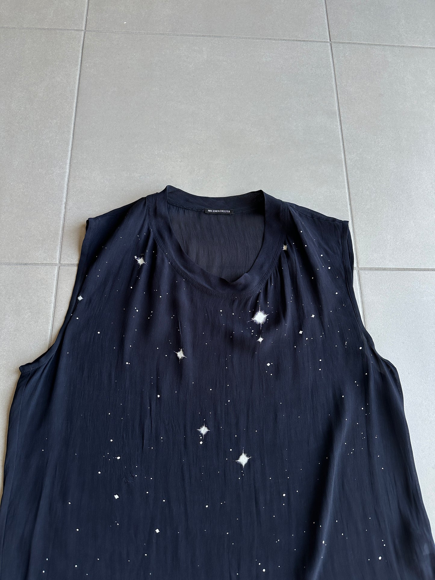 Ann Demeulemeester AW03 sheer star sleeveless shirt
