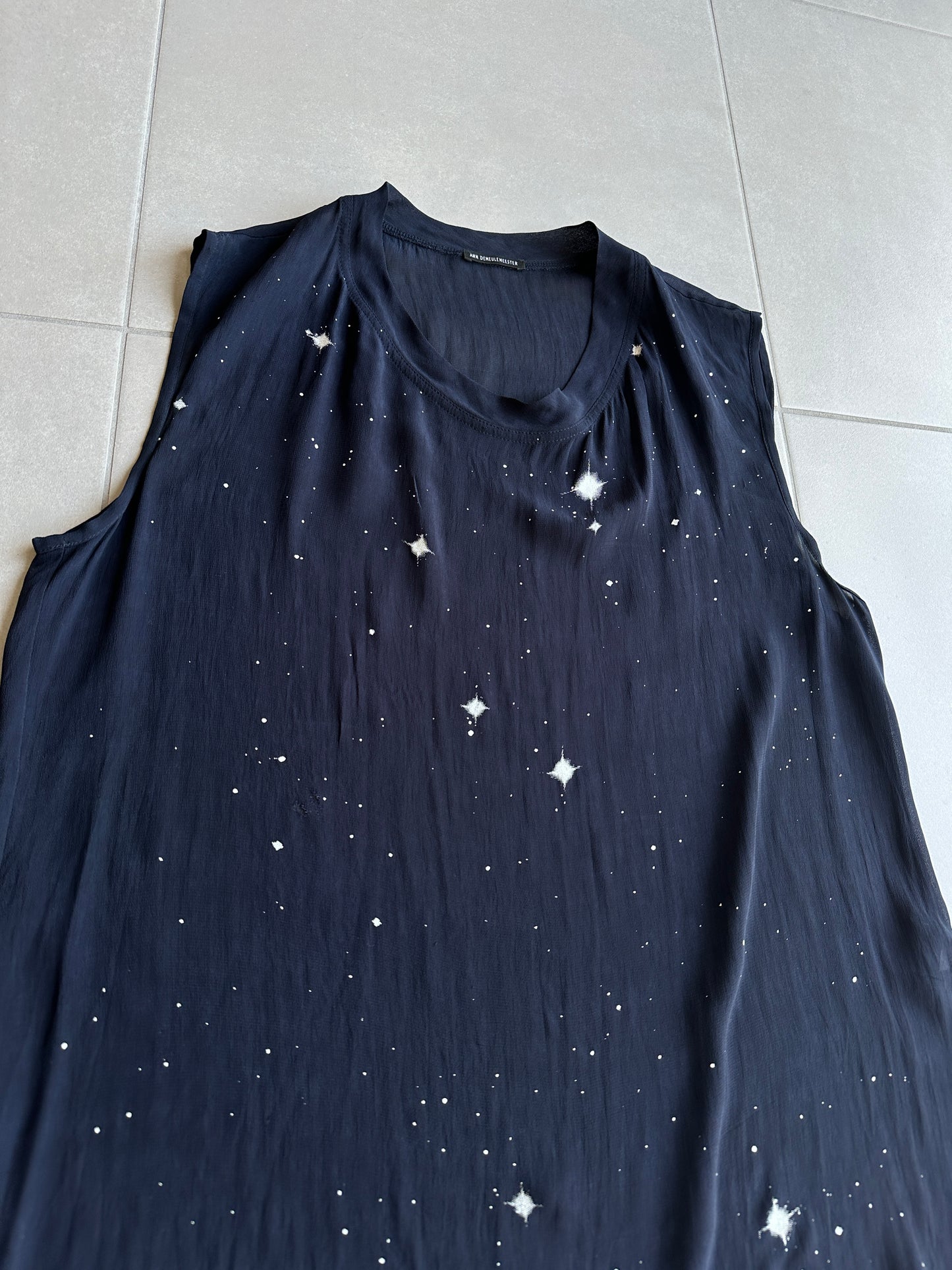 Ann Demeulemeester AW03 sheer star sleeveless shirt