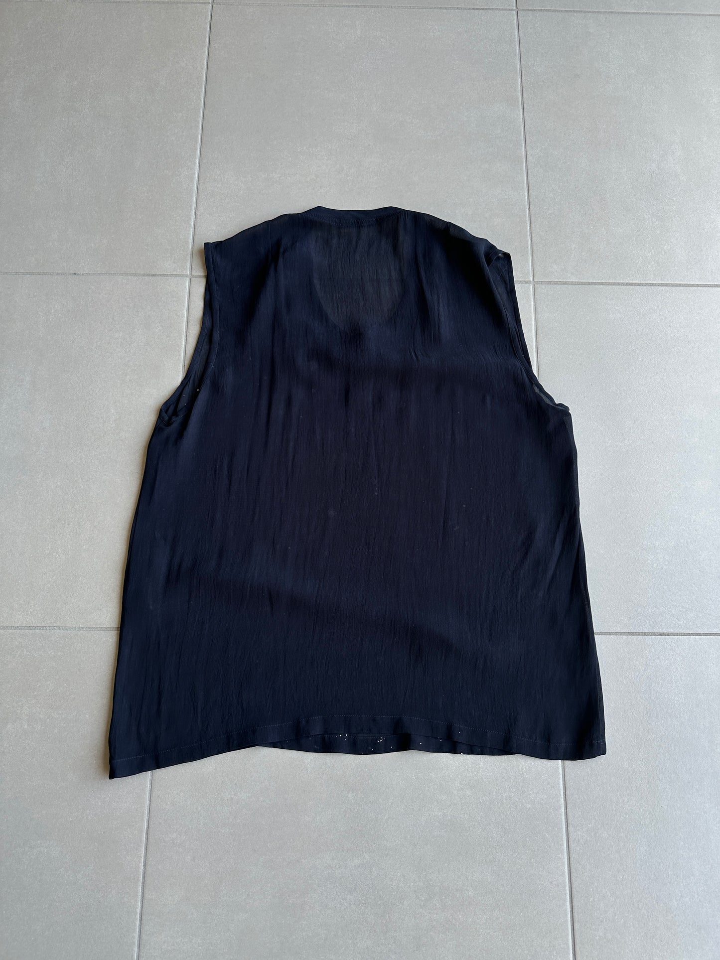 Ann Demeulemeester AW03 sheer star sleeveless shirt