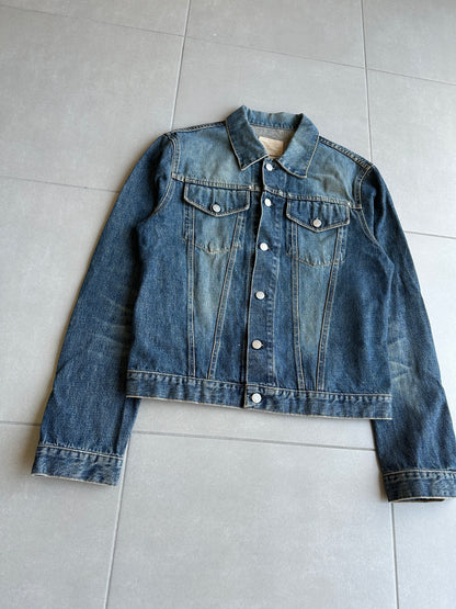 Helmut Lang vintage dark denim classic 2 pocket trucker jacket