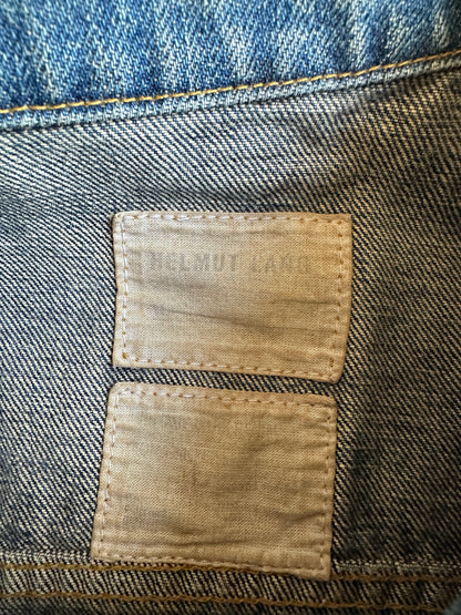 Helmut Lang vintage dark denim classic 2 pocket trucker jacket