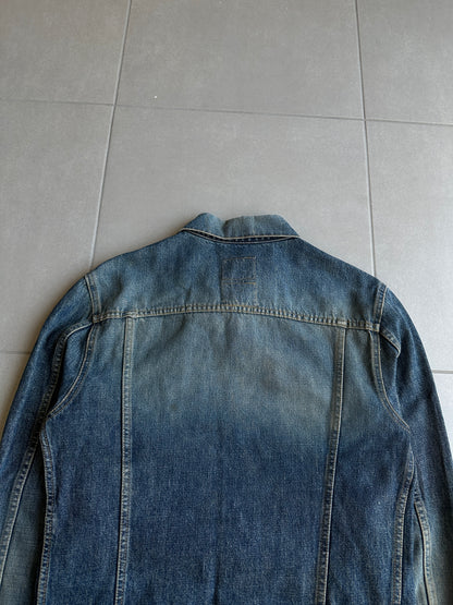 Helmut Lang vintage dark denim classic 2 pocket trucker jacket