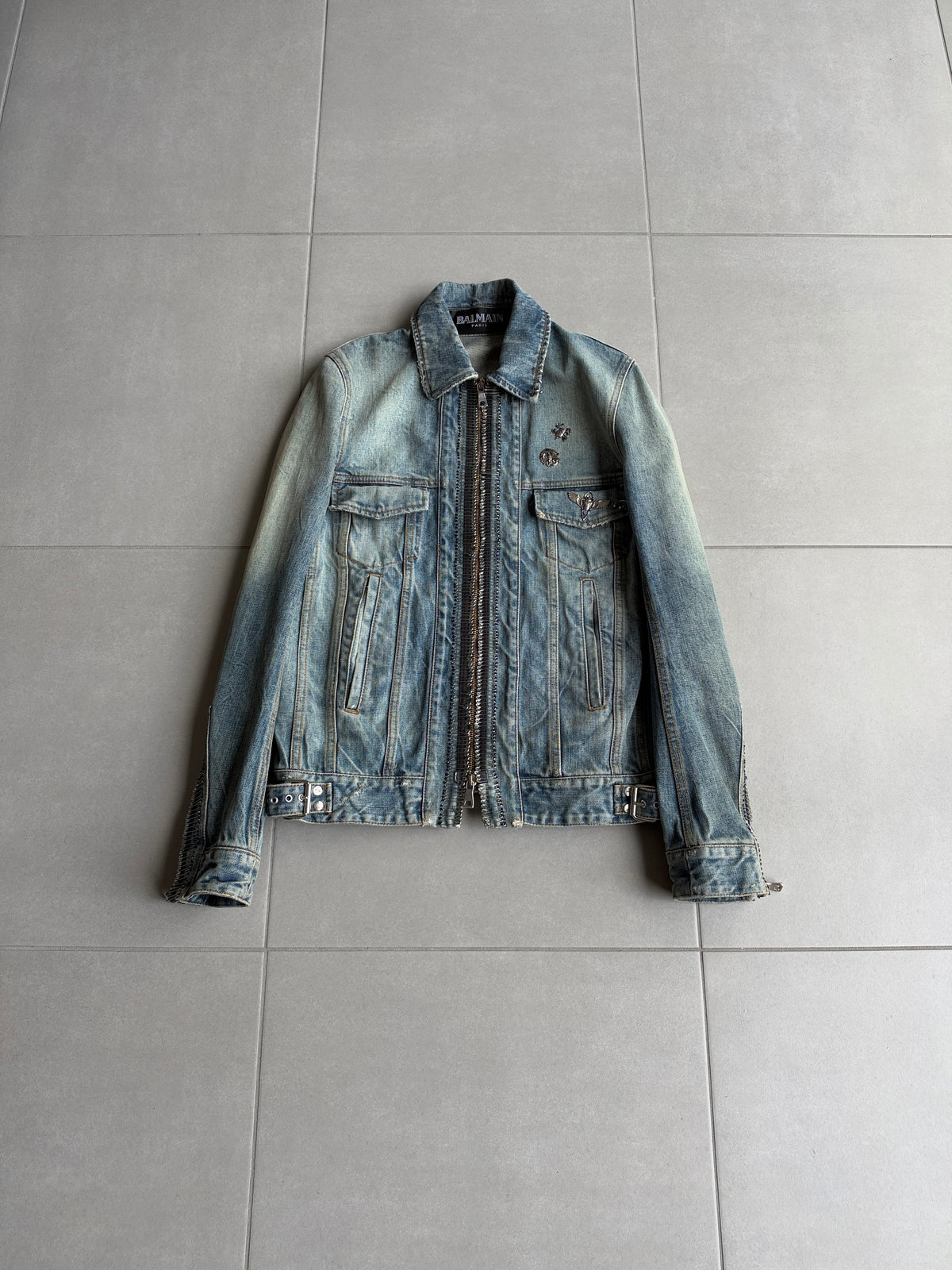 Balmain SS11 Safety Pin Denim Jacket