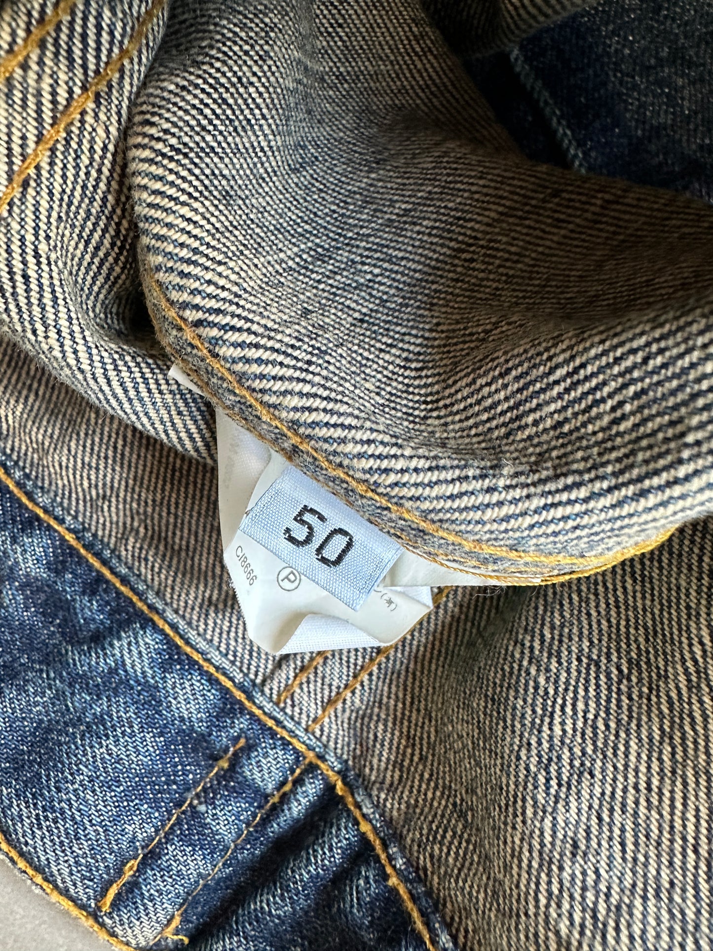 Helmut Lang vintage dark denim classic 2 pocket trucker jacket