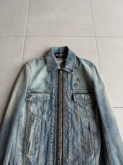 Balmain SS11 Safety Pin Denim Jacket