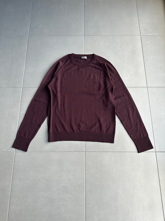 Dior Homme AW04 “VOTC” runway distressed suede elbow patch sweater