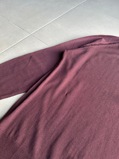 Dior Homme AW04 “VOTC” runway distressed suede elbow patch sweater