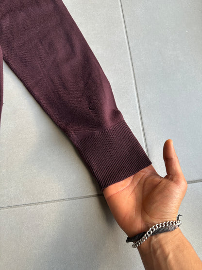 Dior Homme AW04 “VOTC” runway distressed suede elbow patch sweater