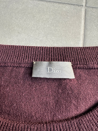 Dior Homme AW04 “VOTC” runway distressed suede elbow patch sweater